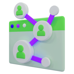 Digital network connecting team members for collaboration and communication.